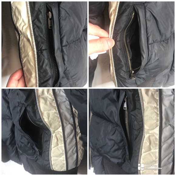 Juicy Couture Vintage Down Puffer Jacket Removable Fur Collar Coat Blue Small - Picture 12 of 15